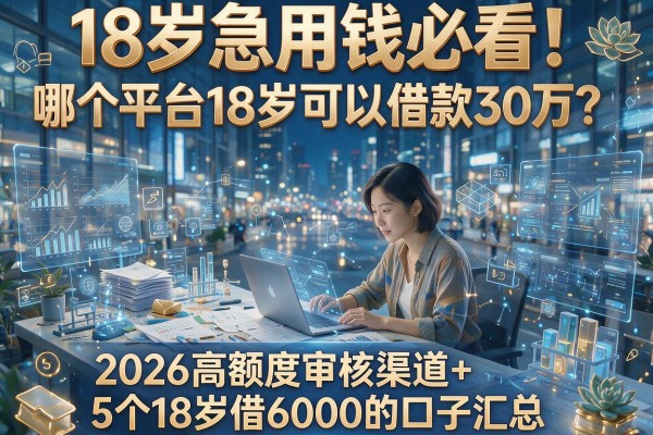 18岁急用钱必看！哪个平台18岁可以借款30万？2026高额度审核渠道+5个18岁借6000的口子汇总
