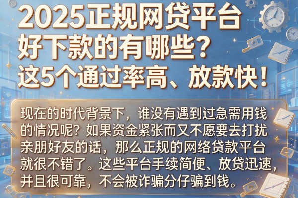 2025正规网贷平台好下款的有哪些？这5个通过率高、放款快！
