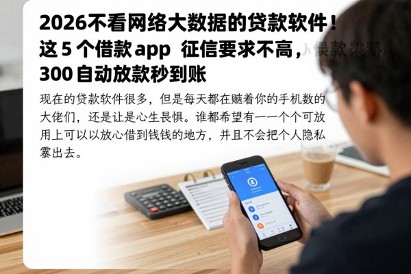 2026不看网络大数据的贷款软件!这5个借款app征信要求不高,3000自动放款秒到账