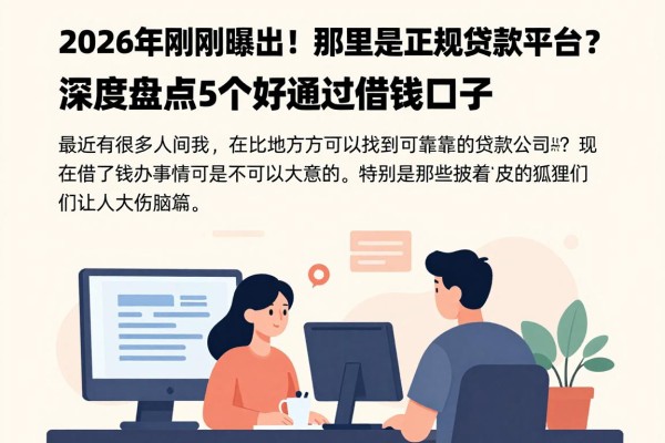2026年刚刚曝出！那里是正规贷款平台？深度盘点5个好通过借钱口子