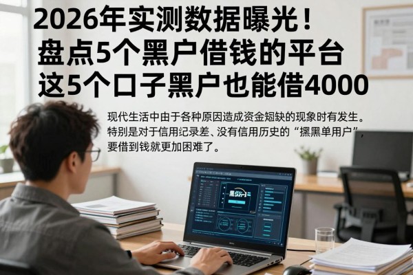 2026年实测数据曝光！盘点5个黑户借钱的平台，这5个口子黑户也能借4000