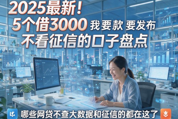 2025最新！5个借3000不看征信的口子盘点，哪些网贷不查大数据和征信的都在这了