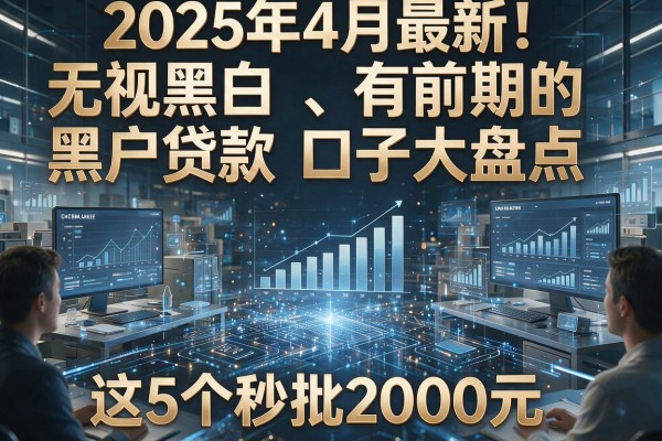 2025年4月最新！无视黑白、有前期的黑户贷款口子大盘点，这5个秒批2000元