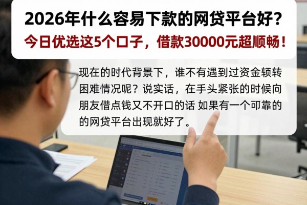 2026年什么容易下款的网贷平台好?今日优选这5个口子,借款30000元超顺畅!