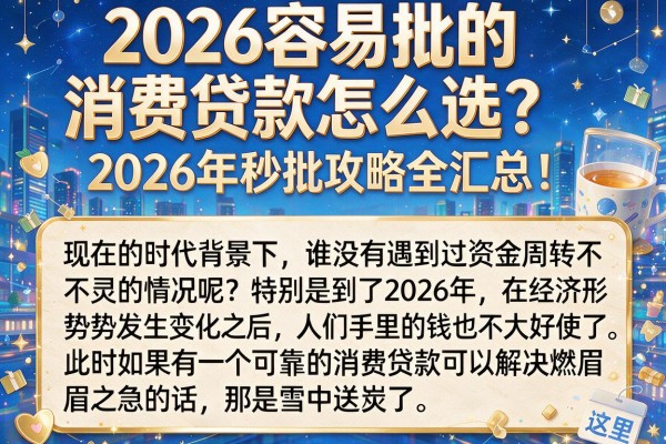 2026容易批的消费贷款怎么选?2026年秒批攻略全汇总!