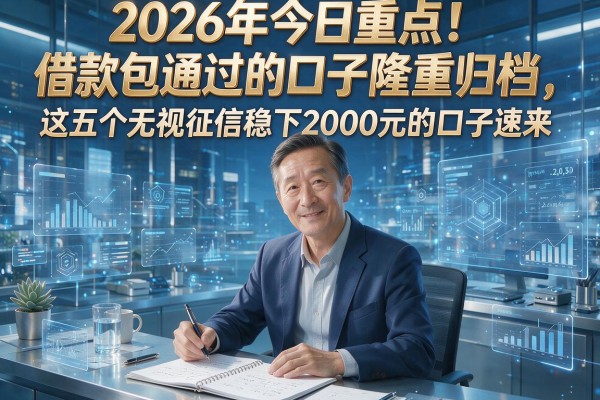 2026年今日重点!借款包通过的口子隆重归档,这五个无视征信稳下2000元的口子速来!