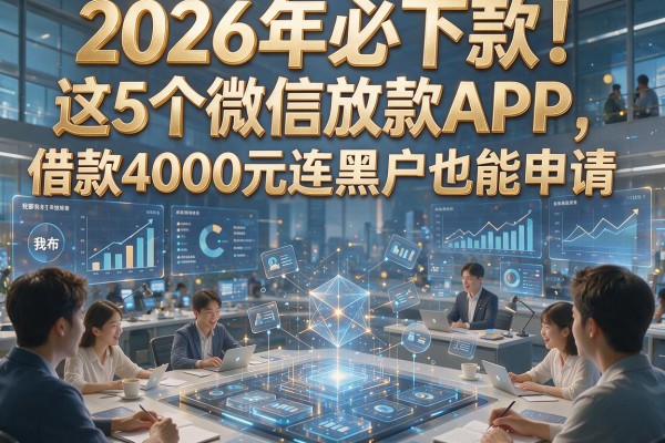 2026年必下款!这5个微信放款APP,借款4000元连黑户也能申请!