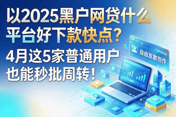 2025黑户网贷什么平台好下款快点？4月这5家普通用户也能秒批周转！