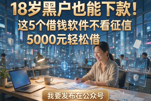 18岁黑户也能下款！这5个借钱软件不看征信，5000元轻松借
