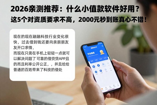 2026亲测推荐:什么小额借款软件好用?这5个对资质要求不高,2000元秒到账真心不错!
