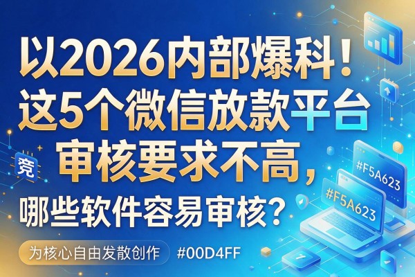 2026内部爆料！这5个微信放款平台审核要求不高，究竟哪些软件借款容易审核？