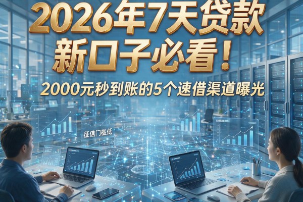2026年7天贷款新口子必看!征信门槛低、2000元秒到账的5个速借渠道曝光