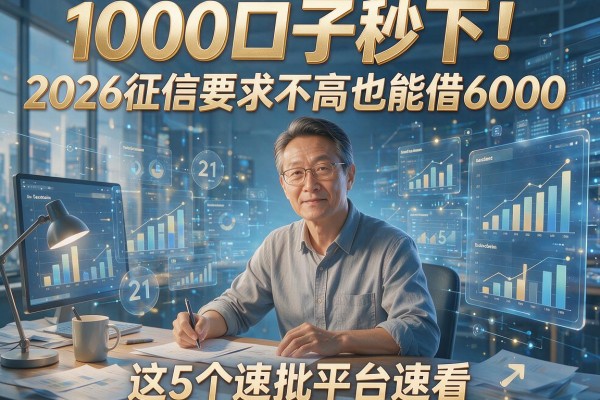 1000口子秒下！2026征信要求不高也能借6000，这5个速批平台速看