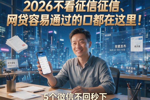 2026不看征信征信、网贷容易通过的口都在这里！5个微信不回秒下
