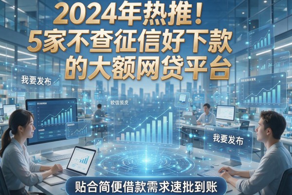 2024年热推！5家不查征信好下款的大额网贷平台，贴合简便借款需求速批到账