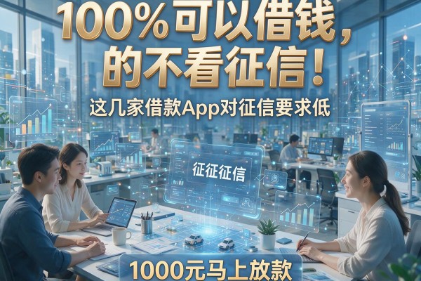 100%可以借钱的不看征信!这几家借款App对征信要求低,1000元马上放款