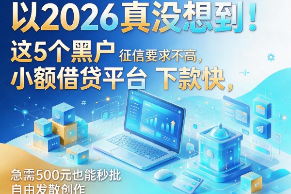 2026真没想到！这5个黑户小额借贷平台下款快，征信要求不高，急需500元也能秒批