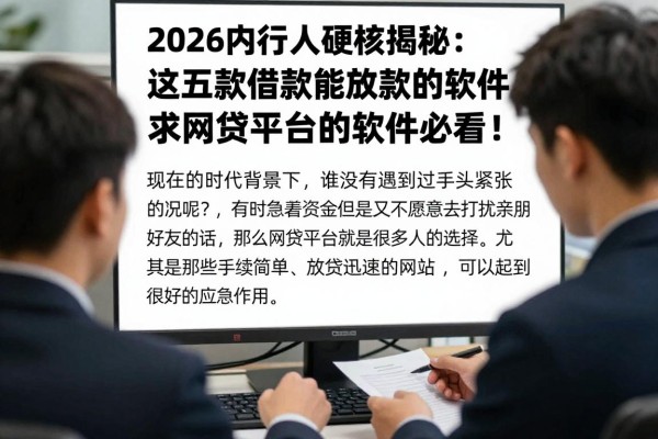 2026内行人硬核揭秘:这五款借款能放款的软件,求网贷平台的软件必看!