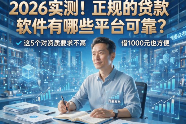 2026实测！正规的贷款软件有哪些平台可靠？这5个对资质要求不高，借1000元也方便