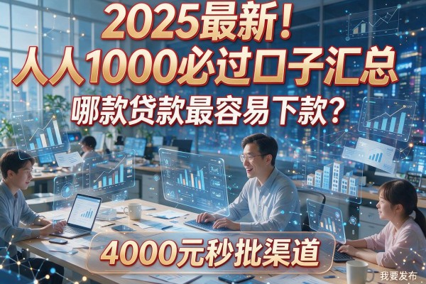 2025最新!人人1000必过口子汇总,哪款贷款最容易下款?附4000元秒批渠道
