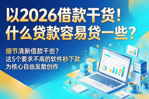 2026借款干货！什么贷款容易贷一些？这5个要求不高的软件秒下款