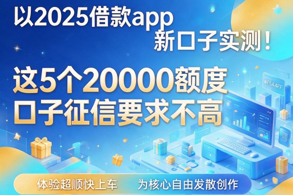 2025借款app新口子实测！这5个20000额度口子征信要求不高，体验超顺快上车