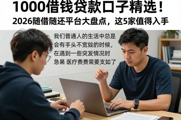 1000借钱贷款口子精选!2026随借随还平台大盘点,这5家值得入手