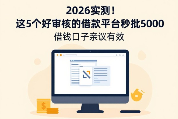 2026实测！这5个好审核的借款平台秒批5000，借钱口子亲测有效