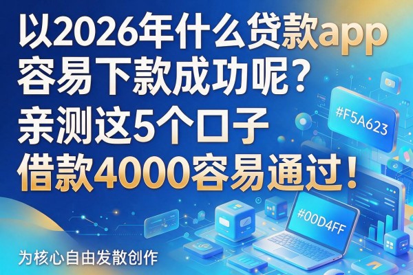 2026年什么贷款app容易下款成功呢?亲测这5个口子,借款4000容易通过!