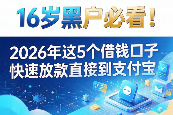 16岁黑户必看！2026年这5个借钱口子快速放款直接到支付宝