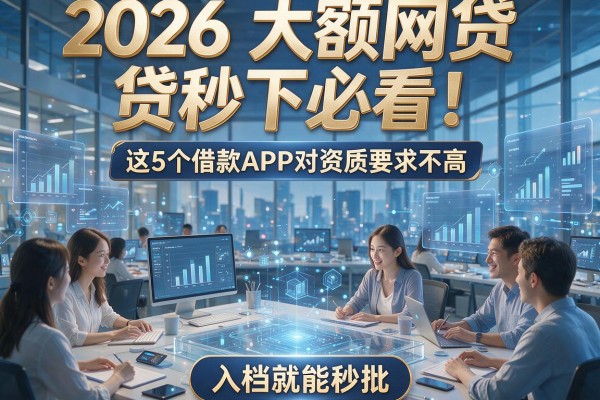 2026大额网贷秒下必看！这5个借款APP对资质要求不高，入档就能秒批