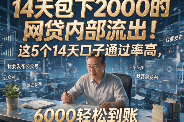 14天包下2000的网贷内部流出!这5个14天口子通过率高,6000轻松到账