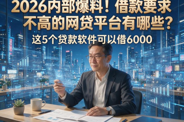 2026内部爆料！借款要求不高的网贷平台有哪些？这5个贷款软件可以借6000！