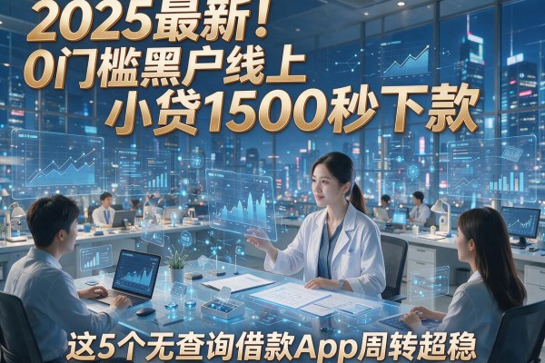 2025最新！0门槛黑户线上小贷1500秒下款，这5个无查询借款App周转超稳！