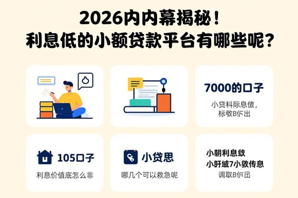 2026年内幕揭秘!利息低的小额贷款平台有哪些呢?顺道汇集这5个利息低的小额借款7000的口子