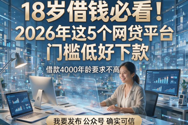 18岁借钱必看！2026年这5个网贷平台门槛低好下款，借款4000年龄要求不高确实可信
