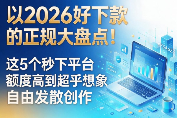 2026好下款的正规大盘点!这5个秒下平台额度高到超乎想象