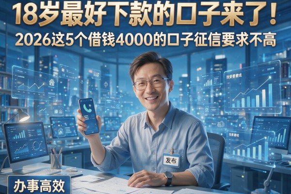 18岁最好下款的口子来了！2026这5个借钱4000的口子征信要求不高、办事高效