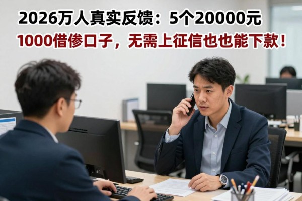 2026万人真实反馈：5个20000元借款口子，无需上征信也能下款！