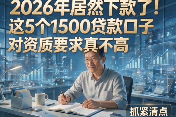 2026年居然下款了!这5个1500贷款口子对资质要求真不高,抓紧清点
