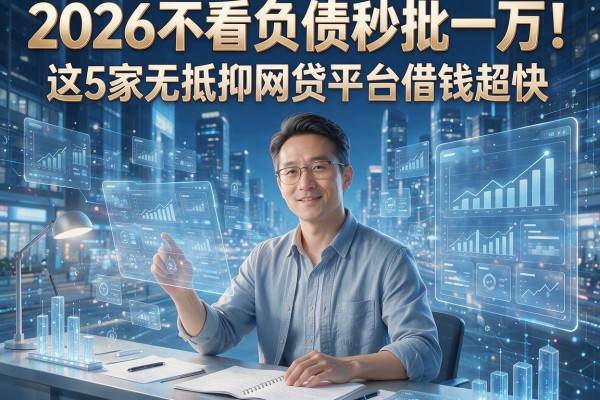 2026不看负债秒批一万！这5家无抵押网贷平台借钱超快