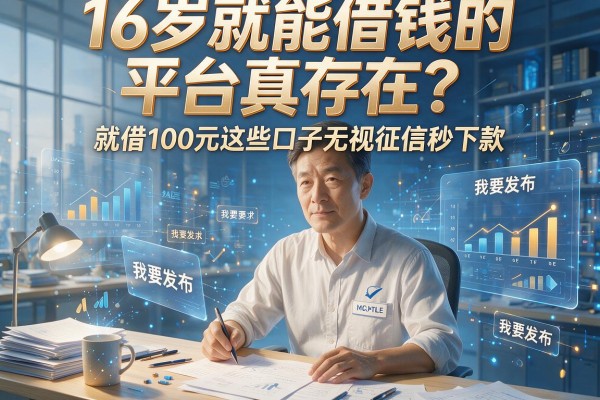 16岁就能借钱的平台真存在?就借100元这些口子无视征信秒下款!