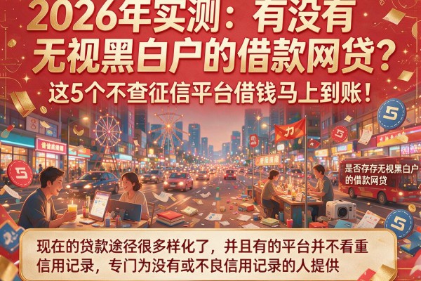 2026年实测:有没有无视黑白户的借款网贷?这5个不查征信平台借钱马上到账!
