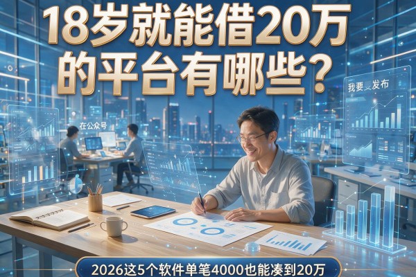 18岁就能借20万的平台有哪些？2026这5个软件单笔4000也能凑到20万！