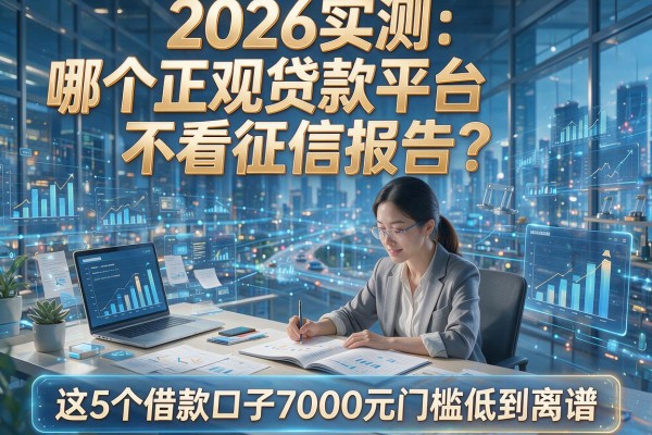 2026实测：哪个正规贷款平台不看征信报告？这5个借款口子7000元门槛低到离谱！