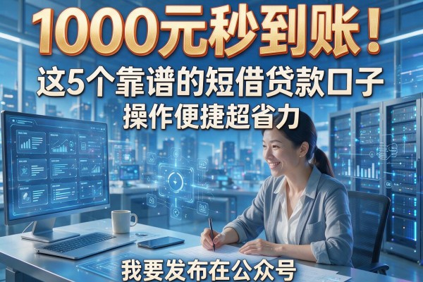 1000元秒到账!这5个靠谱的短借贷款口子操作便捷超省力
