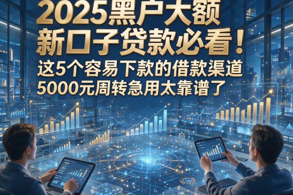 2025黑户大额新口子贷款必看！这5个容易下款的借款渠道，5000元周转急用太靠谱了