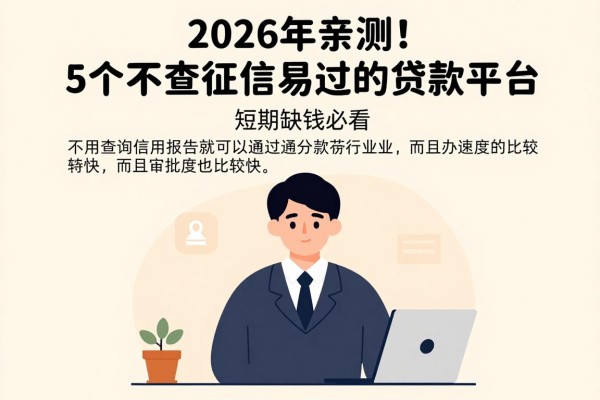 2026年亲测！5个不查征信易过的贷款平台，短期缺钱必看