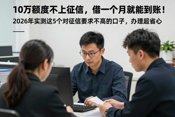 10万额度不上征信，借一个月就能到账！2026年实测这5个对征信要求不高的口子，办理超省心