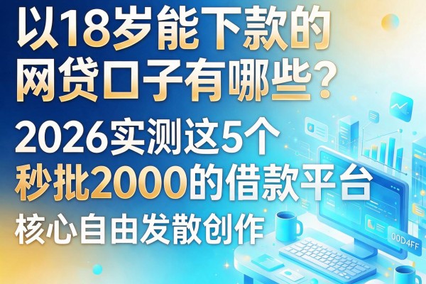18岁能下款的网贷口子有哪些?2026实测这5个秒批2000的借款平台